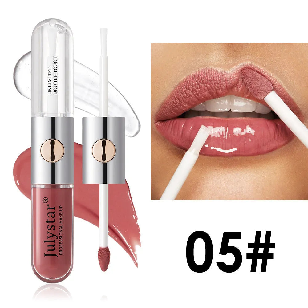 Women's lasting lip gloss tube in 6ml size with colour options 01Style to 09Style