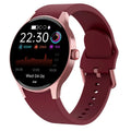 Black Bluetooth sport watch with round touch screen on wrist showing notification display