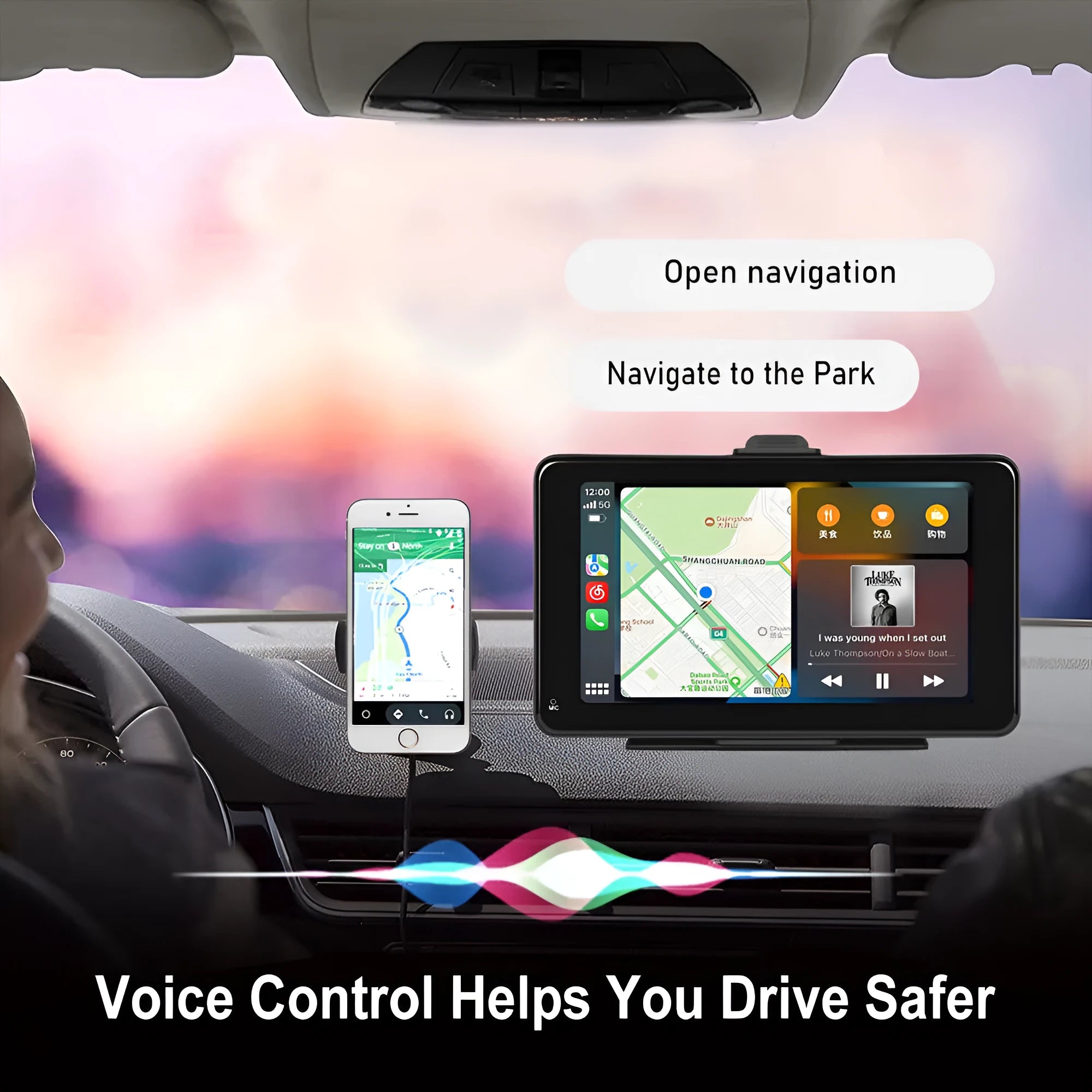 7-inch HD wired car screen player with multilingual interface and dual mounting options