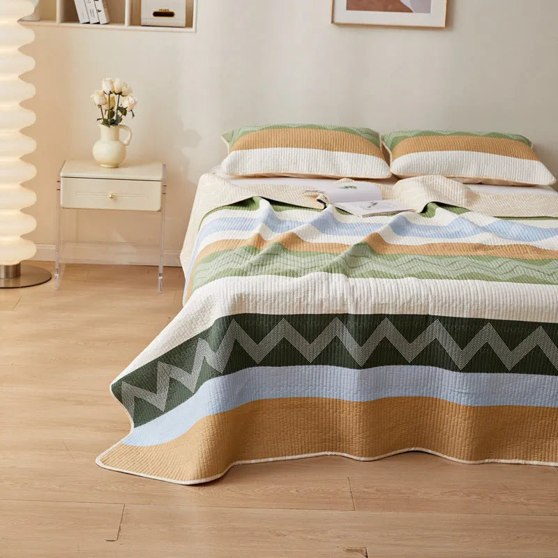 Cotton printed bed sheet set in modern simple style for 2.2 metre bed
