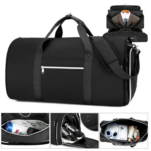 Oxford cloth multipurpose storage bag in grey with breathable lining and separate compartments.