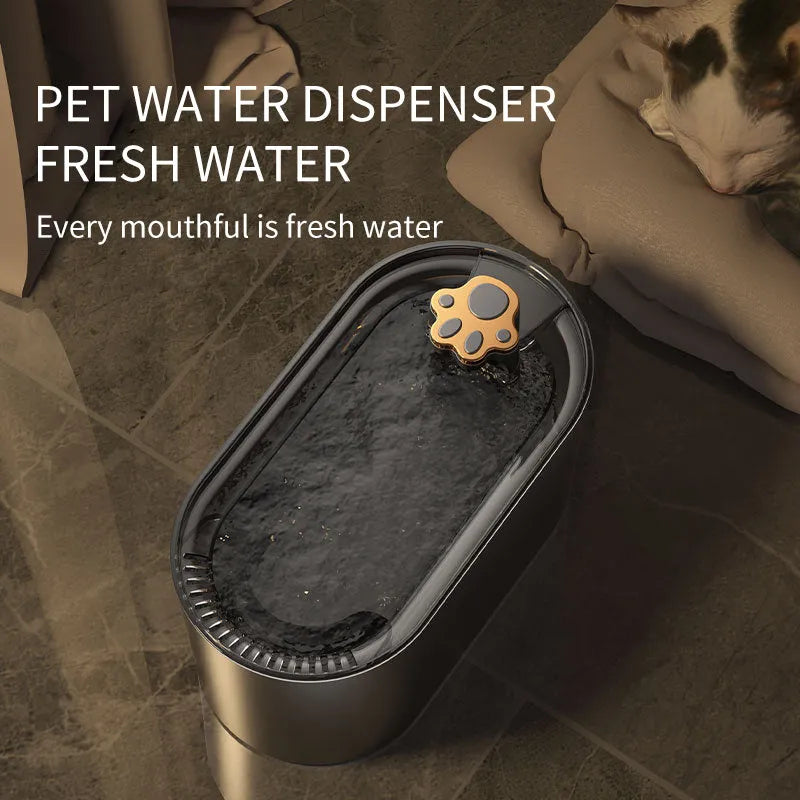 Berlin blue automatic pet water fountain with 3L capacity, filter cartridge, and LED indicator light