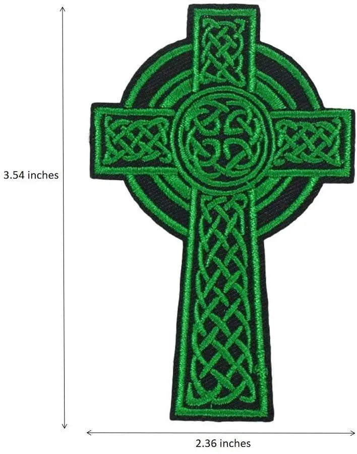 Outdoor embroidered fabric badge with Velcro strip backing on a green clover design.