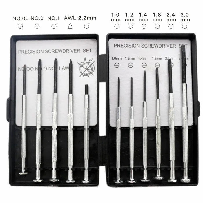45# steel 11-piece clock screwdriver set with multiple head types for electronics repair