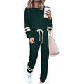 Women's plus size casual suit set with loose-fitting top and trousers in solid colour