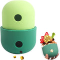Food grade silicone dog treat puzzle toy in yellow with green colour for small medium dogs