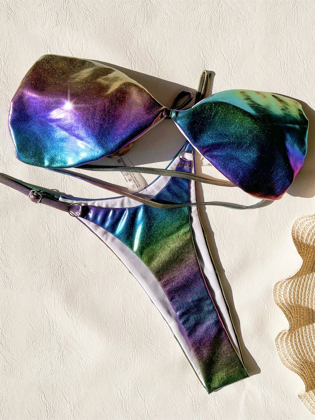 Women's gradient purple bikini swimsuit with two-piece design