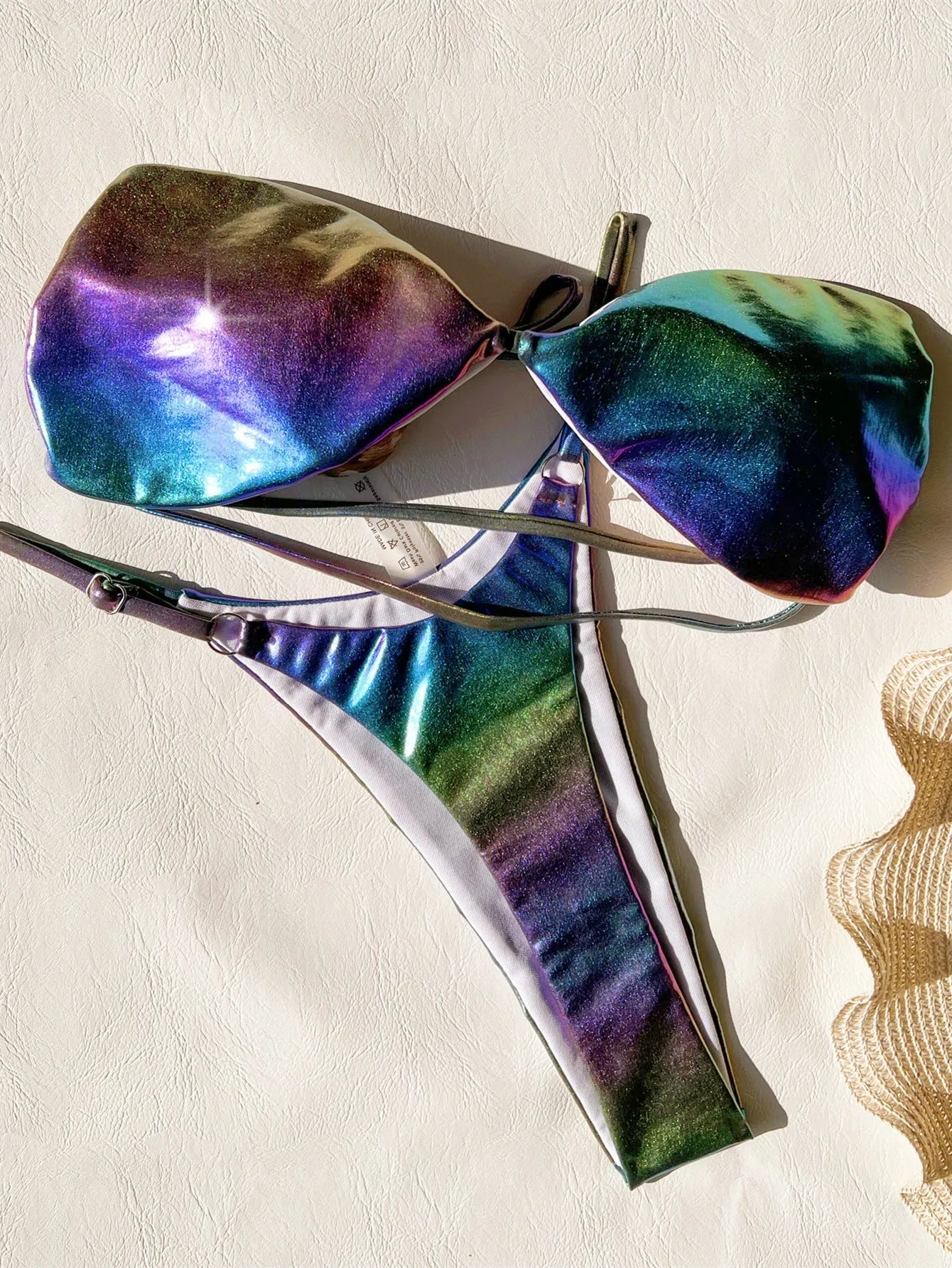 Women's gradient purple bikini swimsuit with two-piece design