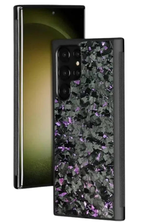 Samsung Galaxy phone case with forged carbon fibre pattern in multiple colour options