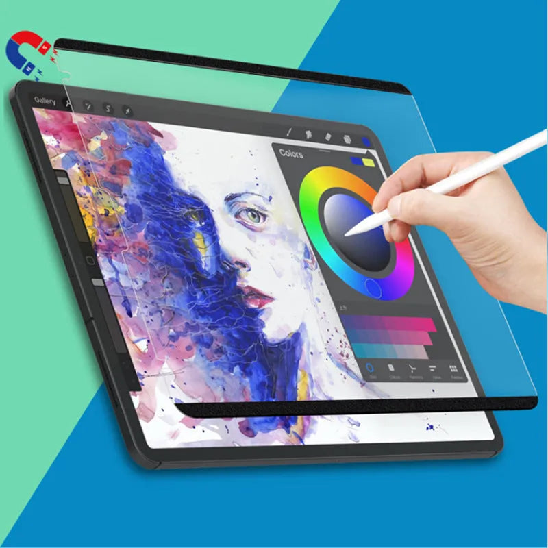 Magnetic detachable writing film for iPad with alcohol wipe and scraper, 11-inch PET magnet screen protector.