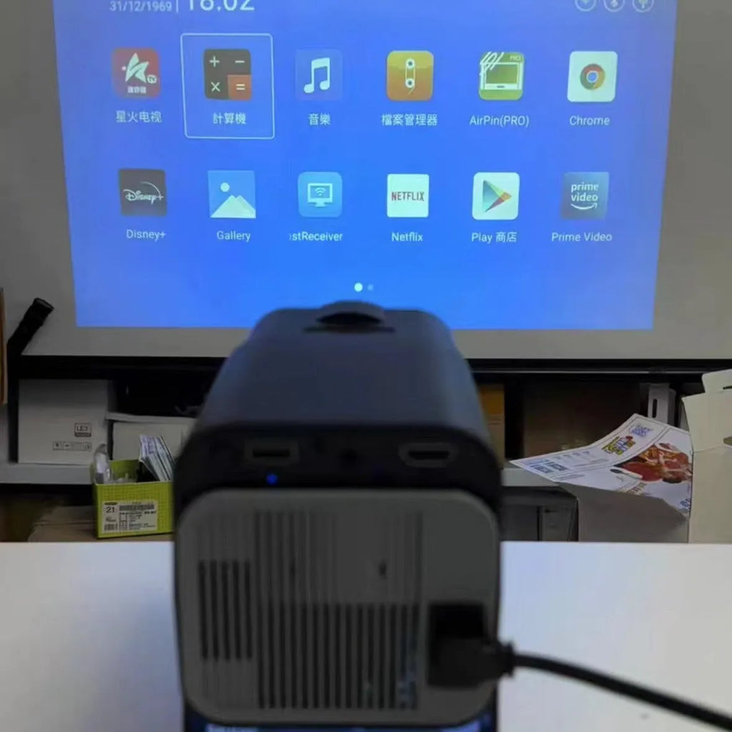 HD wireless projector for gaming with 720p resolution and multi-region power compatibility