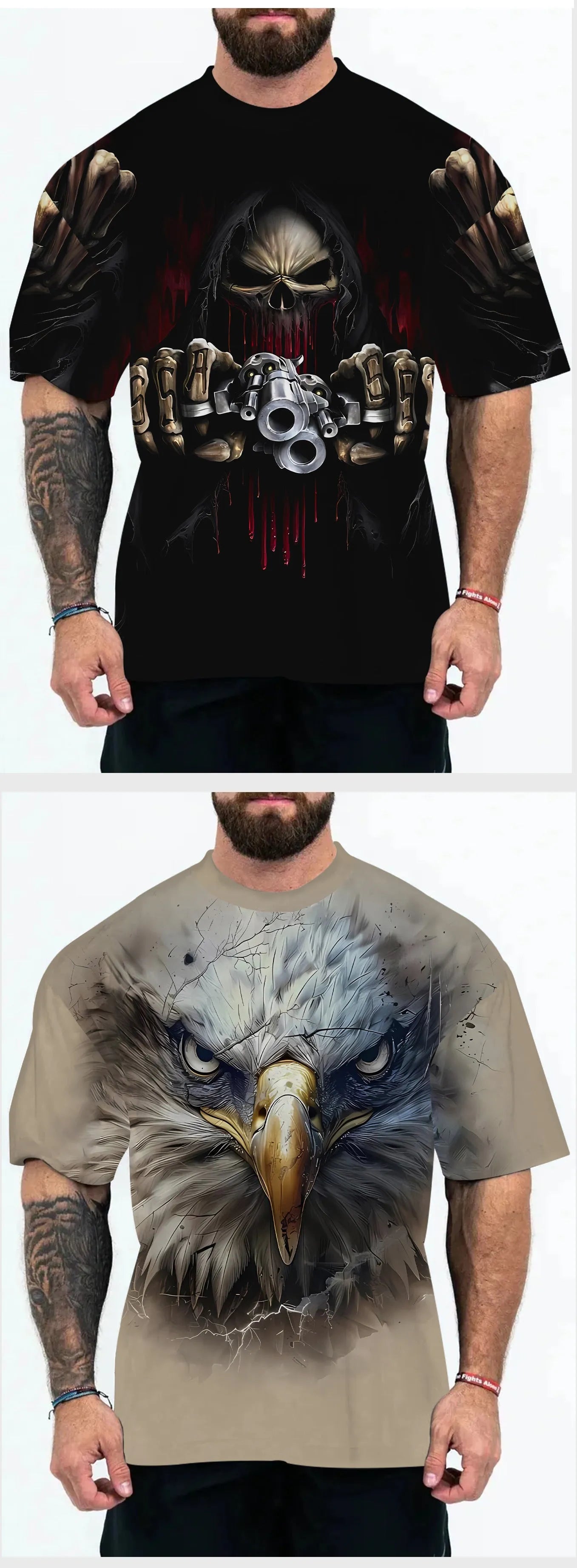 Men's loose fit t-shirt in chemical fibre blend with coloured letters design option