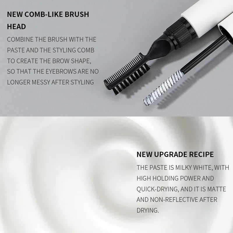 One Brush Molding Shaping Natural Wild Eyebrow Liquid in white and pink options