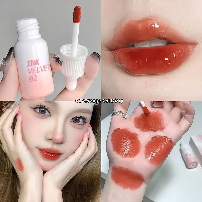 Mirror Lip Lacquer tube in 3.5g size with four shade options showing moisturising non-fade properties