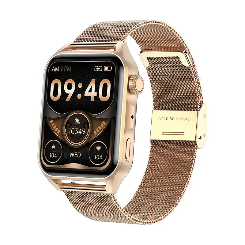 Simple AMOLED smart watch with 1.8-inch HD touch screen display and silicone wrist strap