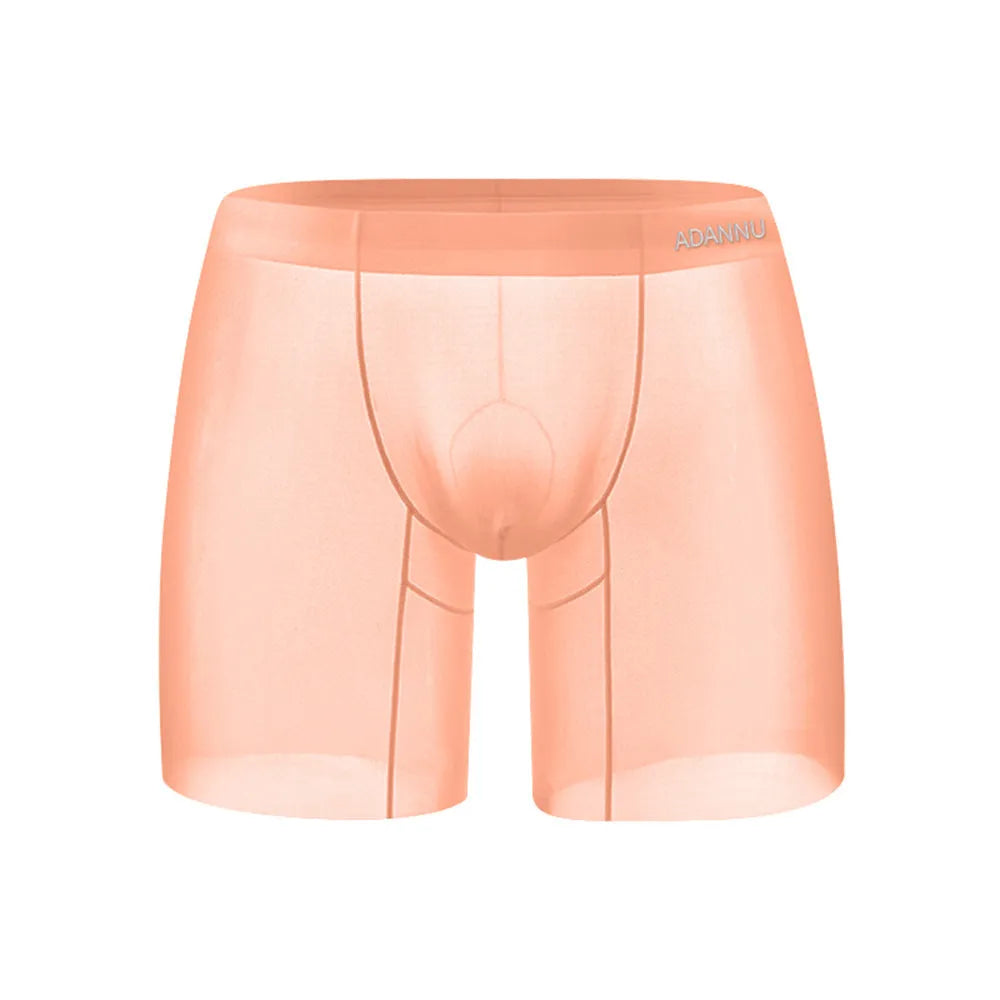 Men's seamless boxers in orange, pink or red colours with low waist design