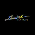 Reflective plastic bumper sticker in black, white, and colourful options showing 16cm length.