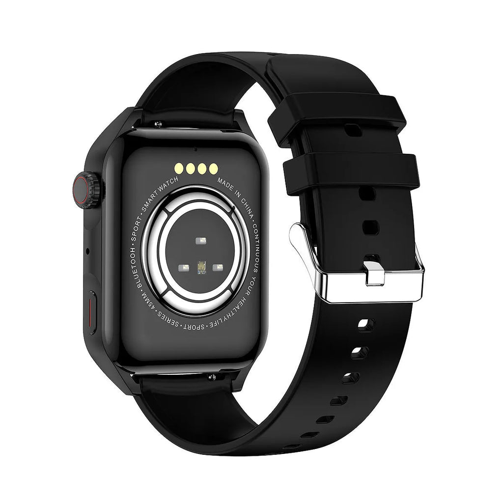 Simple AMOLED smart watch with 1.8-inch HD touch screen display and silicone wrist strap