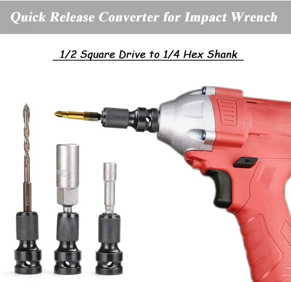 Hexagonal handle telescopic bit holder made from No. 45 steel with extendable sleeve