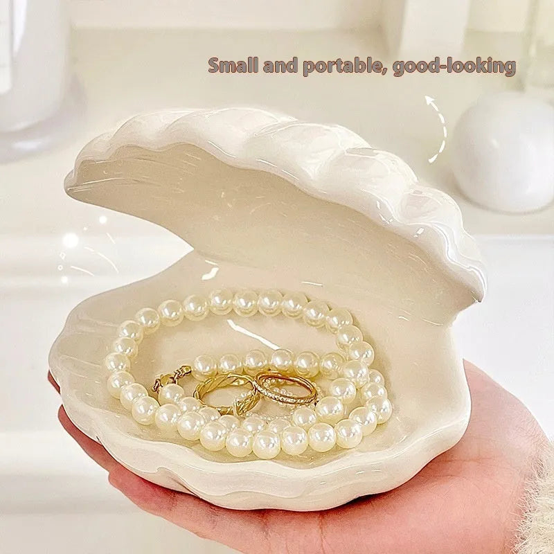 White porcelain storage tray with small night light in modern simplicity design, pink and white colour options