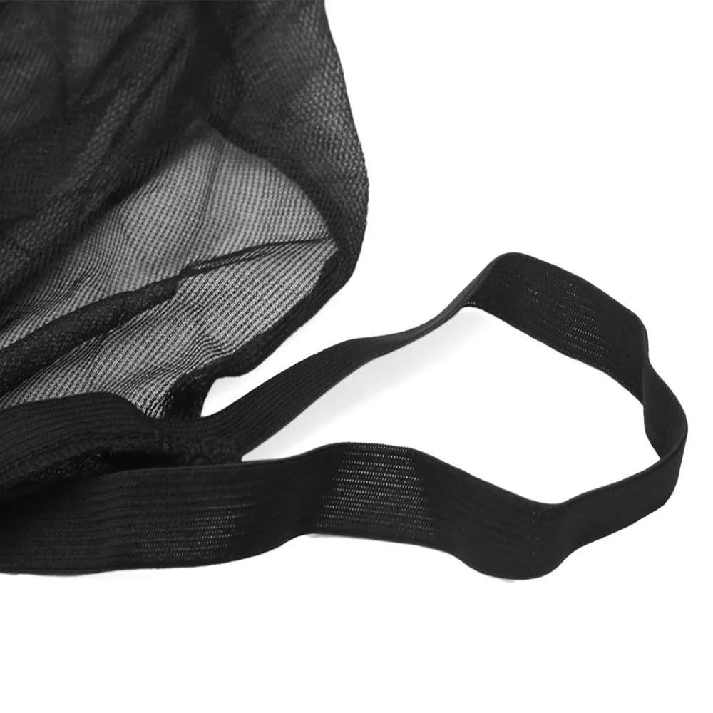 Set of four grey mesh car side window sunshades with elastic edges for front and rear windows.
