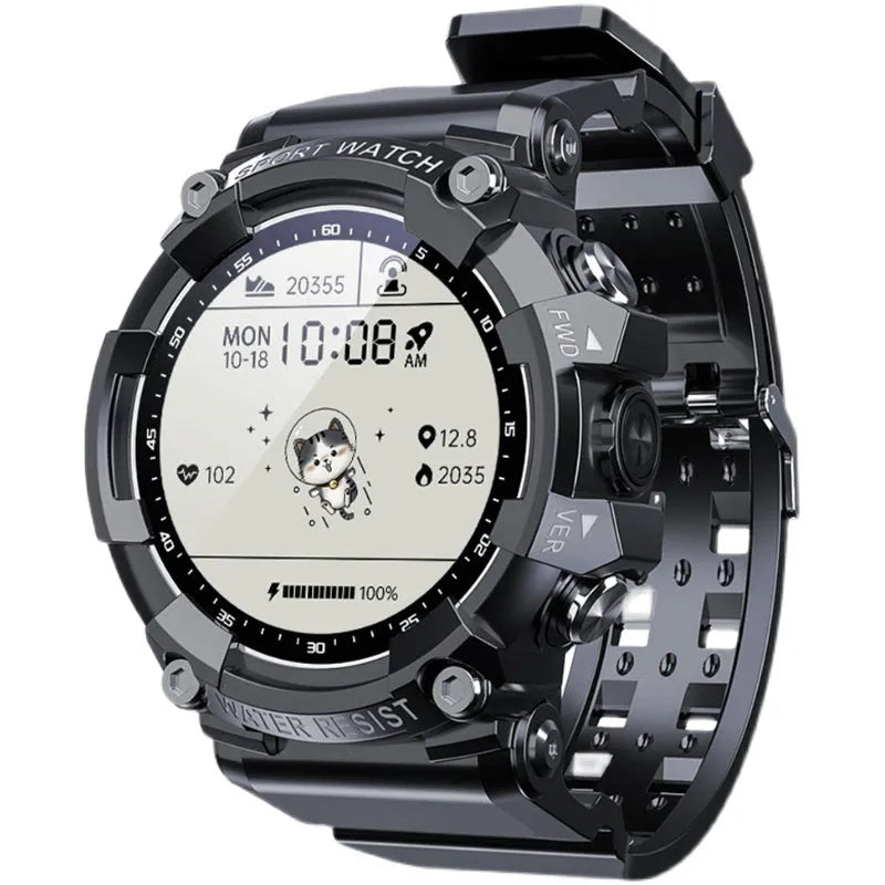 ATTACK 3 IP67 waterproof smartwatch in black, pink or white with round colour screen and TPU strap