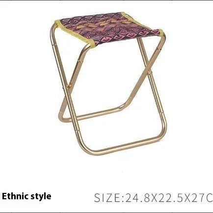 Black aluminium alloy folding stool in folded and unfolded positions