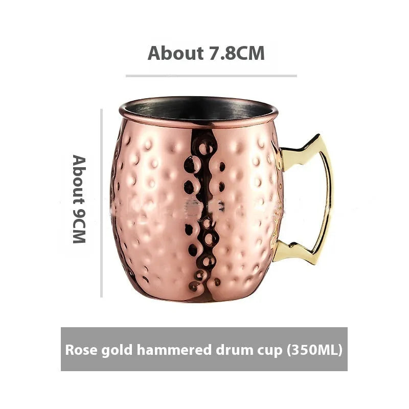 Stainless steel Moscow Mule cocktail glass with copper plating in multiple colour options