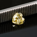 Lemon yellow moissanite heart-shaped stone measuring 11x11mm for jewellery making