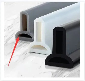 Flexible silicone bathroom waterproof strip for shower room dry wet separation in black colour