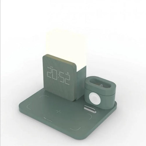 3-in-1 wireless charging stand for iPhone, AirPods and Apple Watch in dark green colour