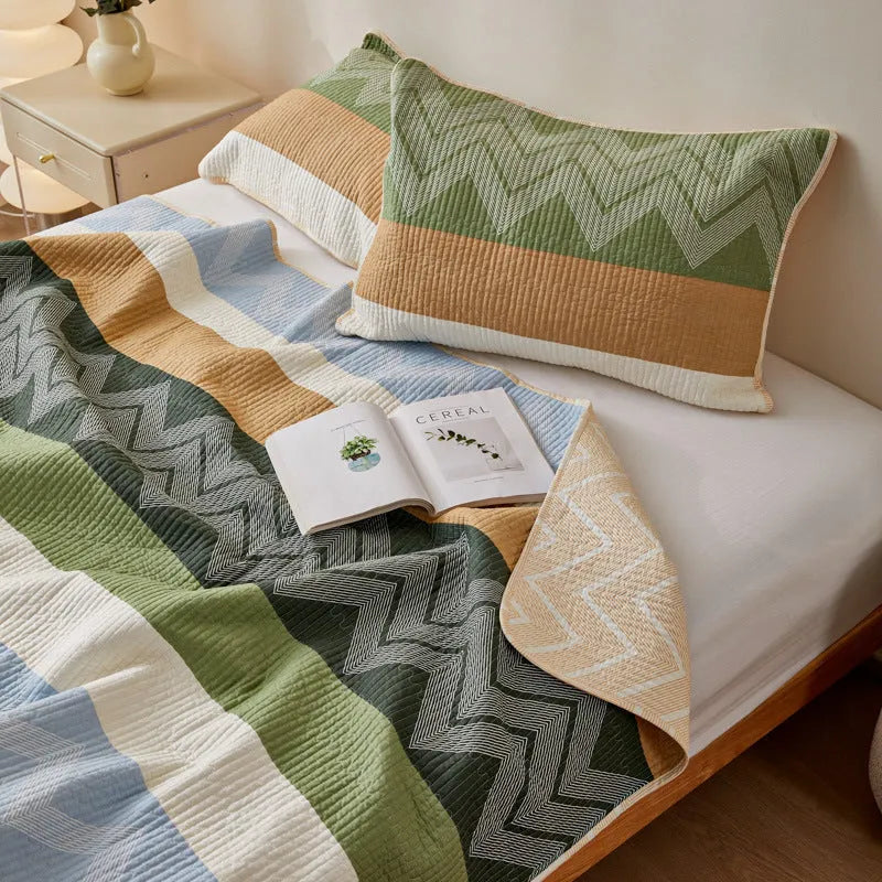 Cotton printed bed sheet set in modern simple style for 2.2 metre bed