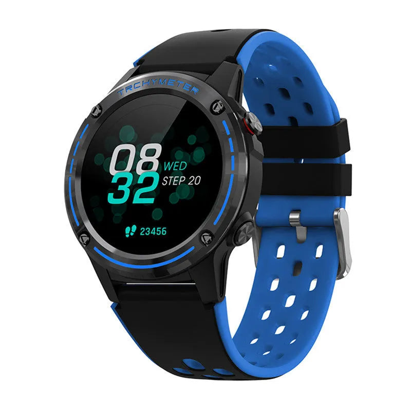 Smart watch for outdoor sports with 1.3 inch screen and silicone wristband in multiple colour options