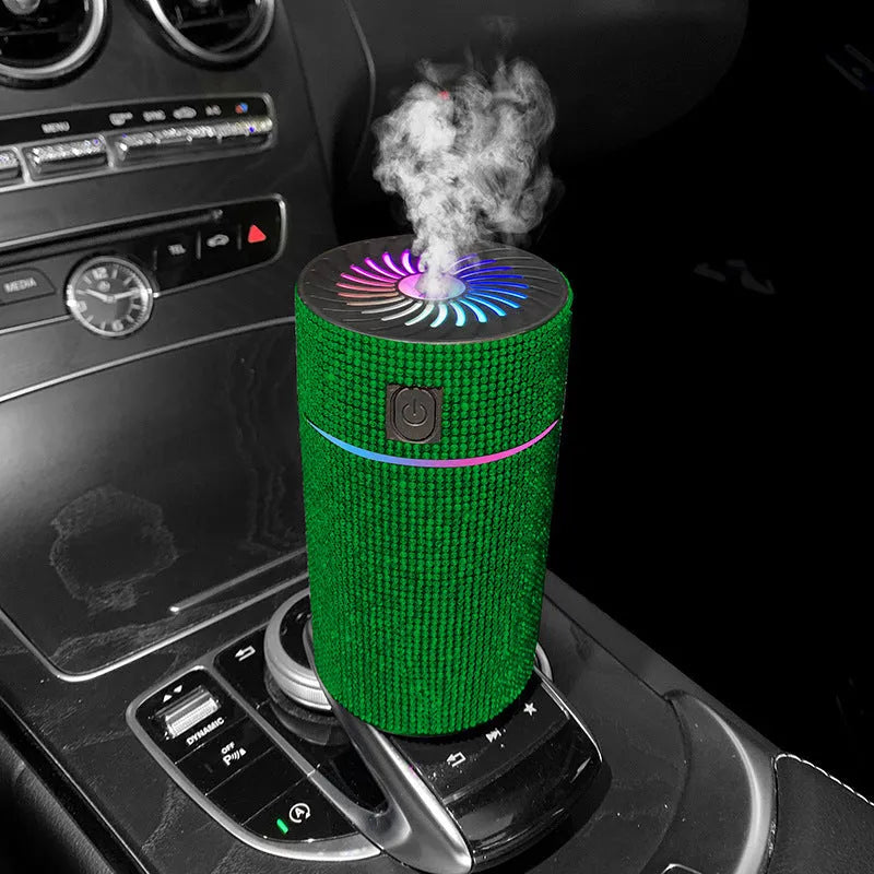 Car mounted air purification humidifier in seven colour options with USB power cable