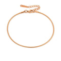 Stainless Steel Anklets Adjustable Snake Chain Anklet for Women 20cm+3cm Extension Chain Gold Rose Gold Steel Colour Fashionable Everyday Wear
