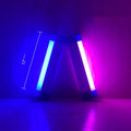 Rechargeable blue and purple LED tube stick photo fill light with dimmable RGB atmosphere lighting