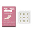 Box containing 9 mild hydrocolloid acne patches for pimple and closed comedone treatment