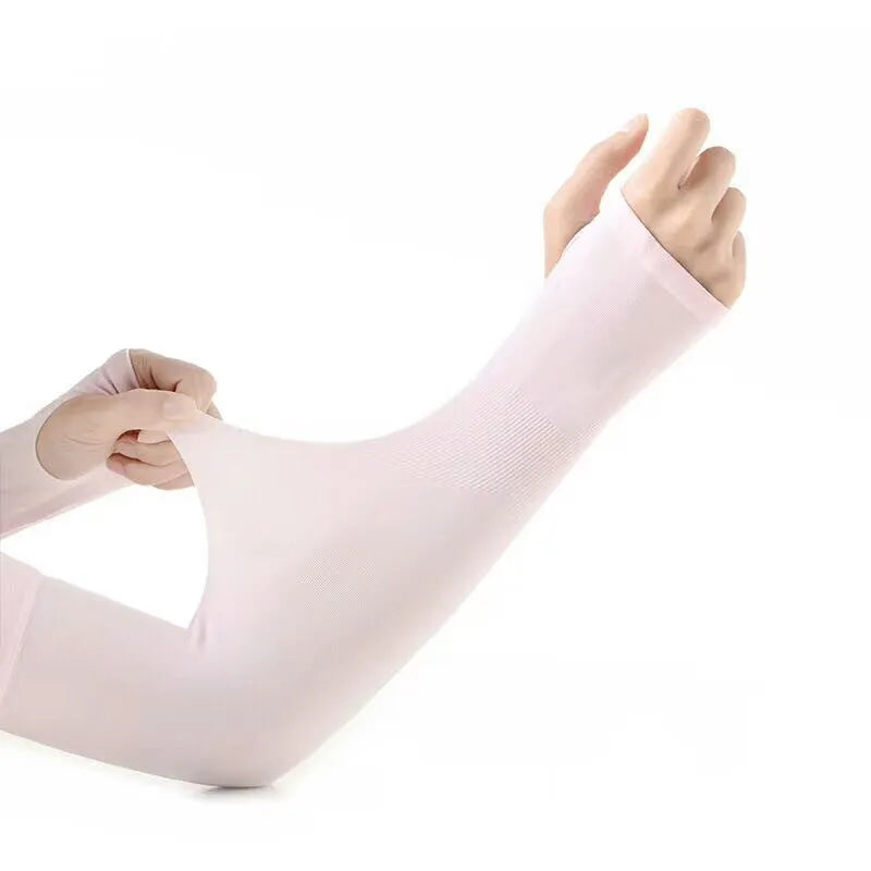 Open finger sun protection driving oversleeves in five colours with cooling nylon fabric