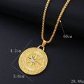Gold colour geometric alloy necklace with an inlaid zircon stone pendant