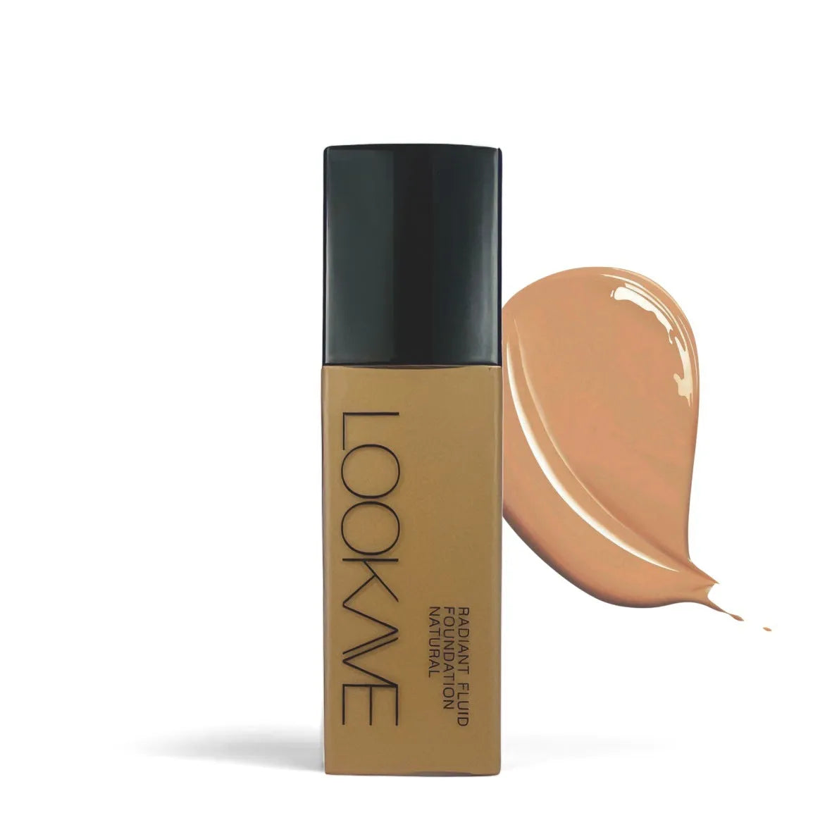 LOOKAVE matte liquid foundation bottle in 21g size showing cream formula