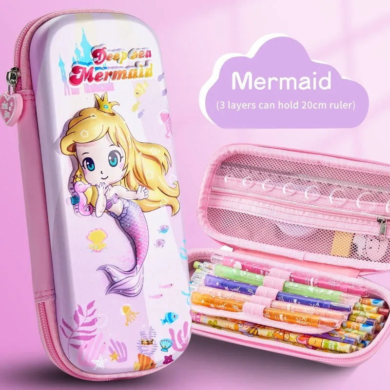 3D leather pencil case with sculpted spaceship design in multiple colour options