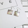 Women's geometric shell earrings in retro style with square panther or rectangular shell colour options