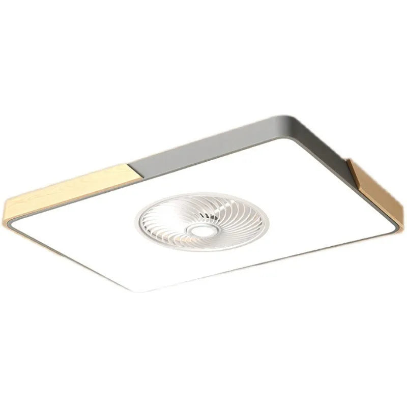 White Nordic ceiling fan lamp with integrated light fixture and remote control