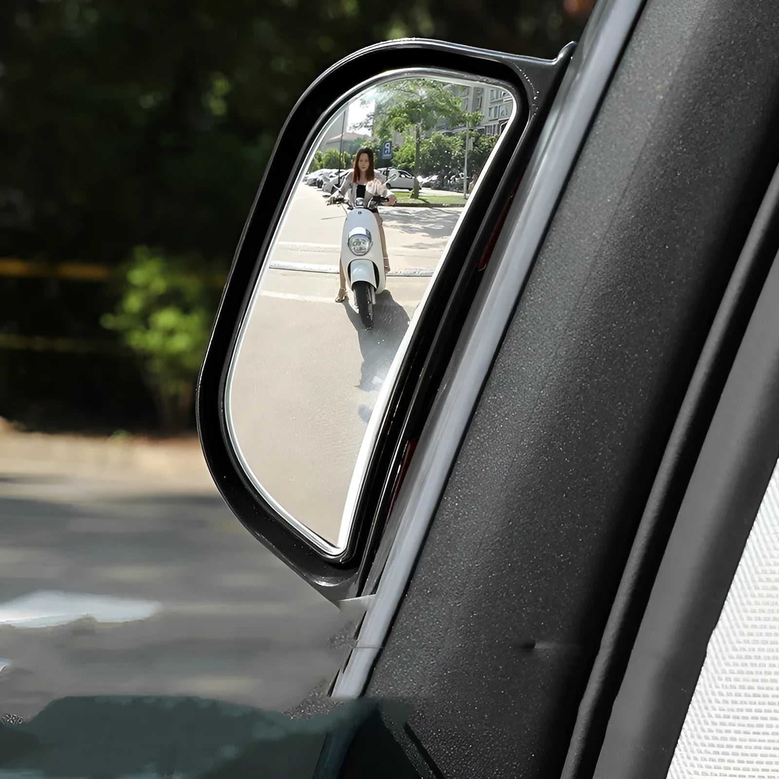 Universal wide angle rearview mirror with two-row mirror surface and ABS construction