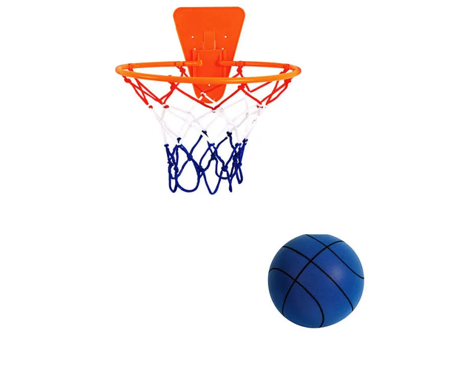 Silent high density foam sports ball in bright assorted colours for indoor basketball training