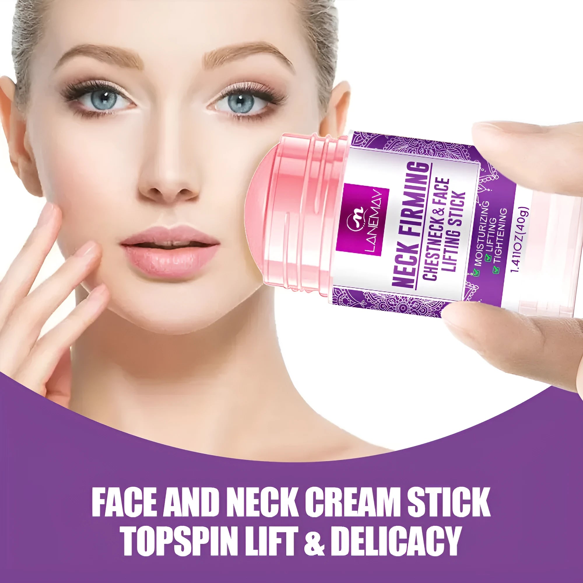 40g neck firming cream container with anti-wrinkle moisturising properties