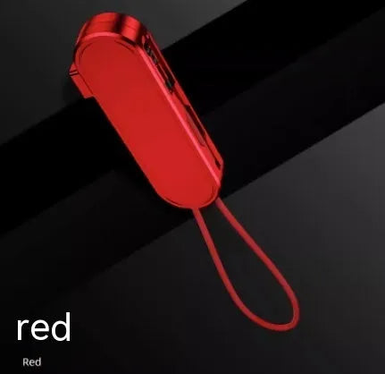 Magnetic three-in-one USB charging cable in black, white, and red colour options with 0.4m length
