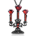 Women's zinc alloy clavicle chain necklace with a hollow candlestick pendant and cross chain in a retro colour.