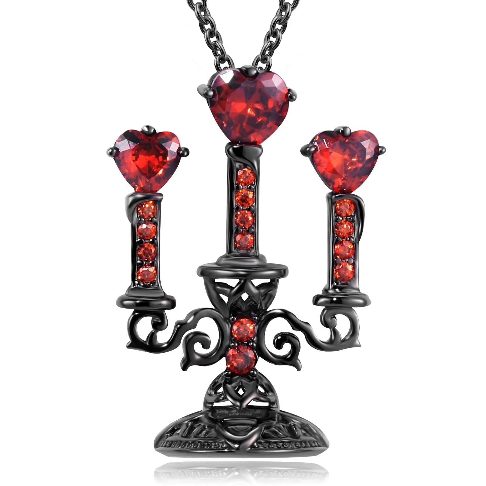 Women's zinc alloy clavicle chain necklace with a hollow candlestick pendant and cross chain in a retro colour.
