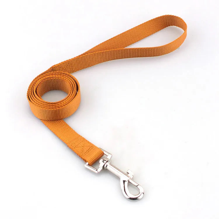 Solid colour dog training rope leash with hand-holding handle in various colour options